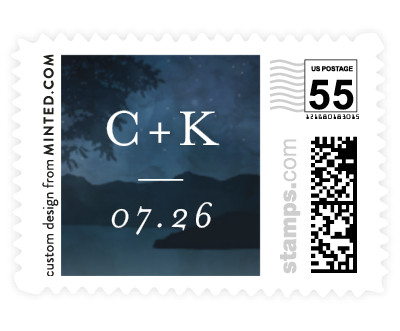 'Coastal Nights' wedding postage