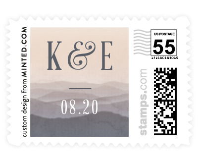 'Misty Mountain Range (D)' wedding stamps