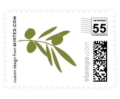 'Simple Olive' wedding stamp