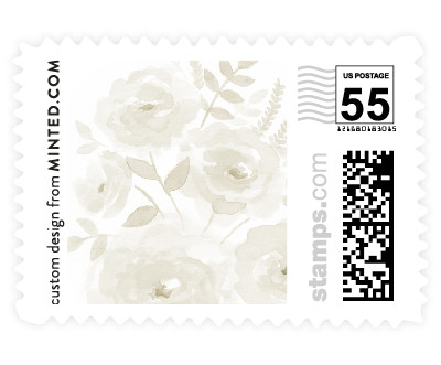 'Watercolor Floral (F)' wedding stamps