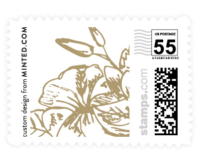 'Gilded Wildflowers' wedding stamp