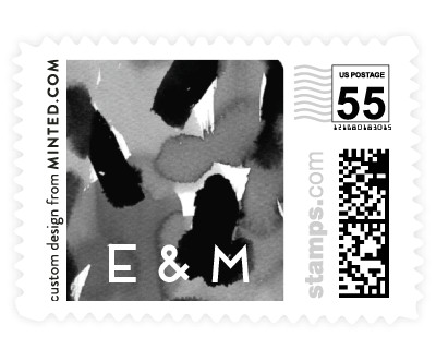 'Abstract Watercolors (C)' wedding stamps