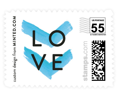 'Painted Chevrons (C)' wedding stamp