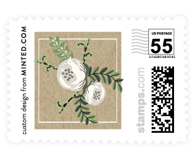 'Krafted Florals (E)' wedding postage