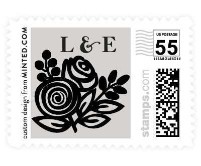 'Modern Floral Frame (F)' wedding stamp