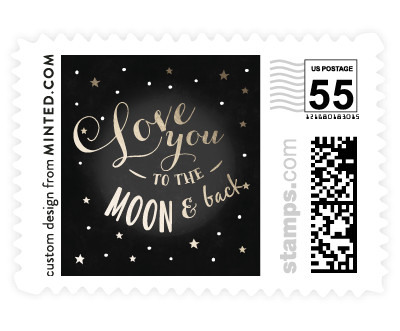 'Love You To The Moon And Back (B)' wedding postage