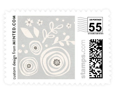 'Alabaster Florals (D)' wedding stamp