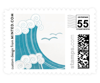 'BLOCK PRINT WAVES (B)' postage stamps