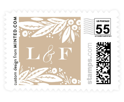 'Leaf Frame (F)' wedding stamps