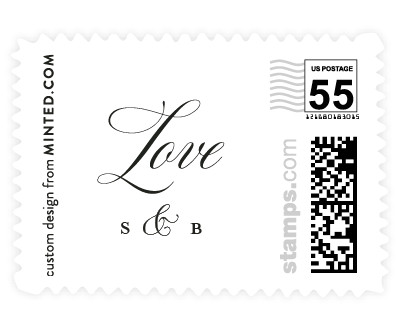 'Scripted Stiped (B)' wedding stamps