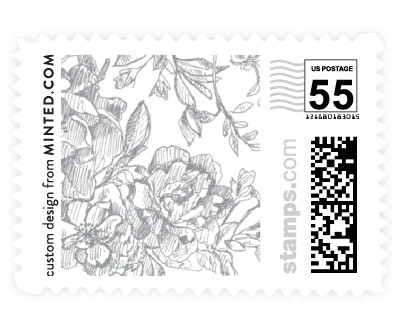 'Engraved Flowers (B)' wedding stamp