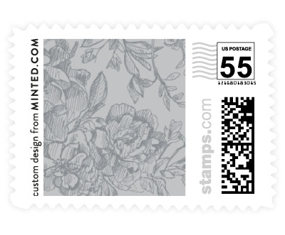 'Engraved Flowers (E)' postage stamps