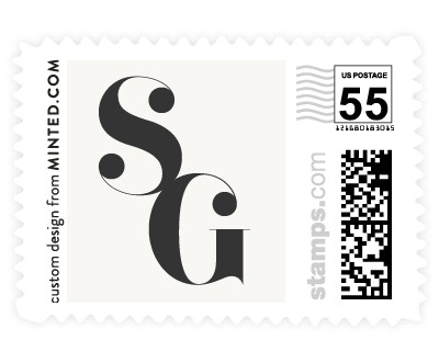 'Modern Initials' wedding stamps