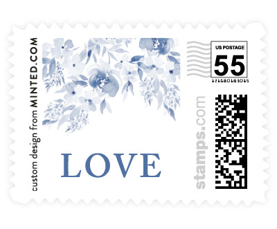 'Poetic Watercolor Flowers (B)' wedding stamps