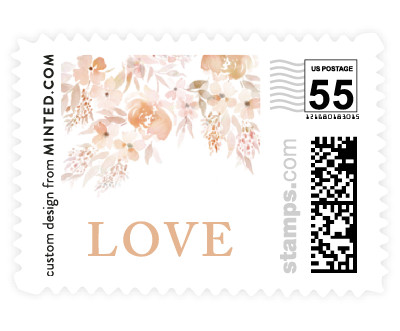 'Poetic Watercolor Flowers (E)' postage stamp