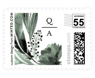 'Feathers & Florals (C)' stamp design