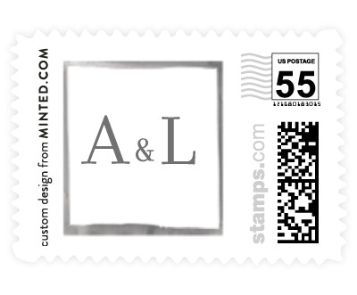 'Watercolor Edged Border (B)' stamp design