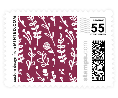 'Floral Frame Square (E)' wedding postage