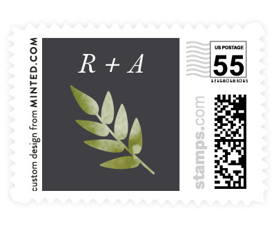 'Watercolor Leaf' wedding postage