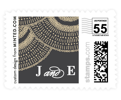 'Deco Fringe (F)' wedding stamps