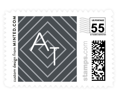 'Striped Elegance (B)' wedding postage