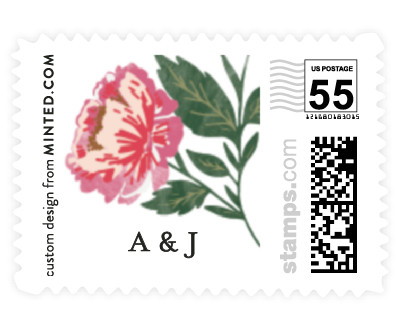 'Peony Florals (E)' wedding stamp