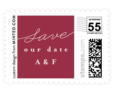 'Contemporary Script (D)' wedding postage