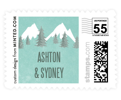 'Rustic Mountain (B)' wedding stamps