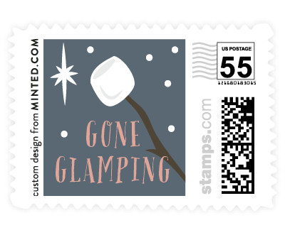 'Gone Glamping (B)' wedding stamps