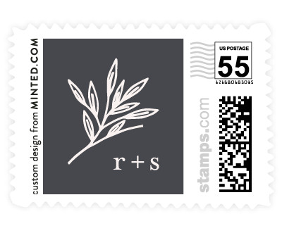 'Foiled Wreath (C)' wedding postage