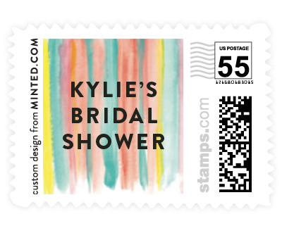 'Colourful Banner' wedding stamp