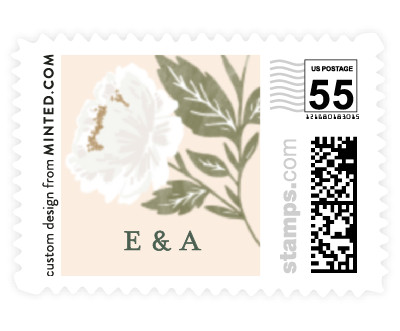 'Peony Floral Frame (D)' wedding stamps