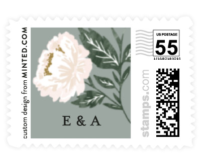 'Peony Floral Frame (E)' postage