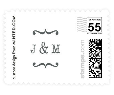 'Stache + Kiss (C)' wedding stamp