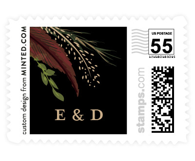 'Emerald Leaves (E)' wedding stamp