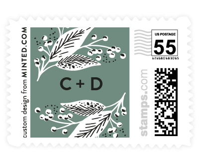 'Scripted Botanicals (C)' wedding stamps