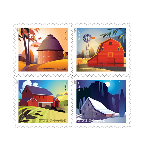 Barns Postcard Stamps