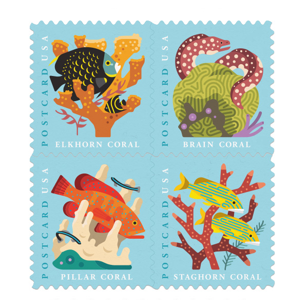 Coral Reefs Postcard Stamps