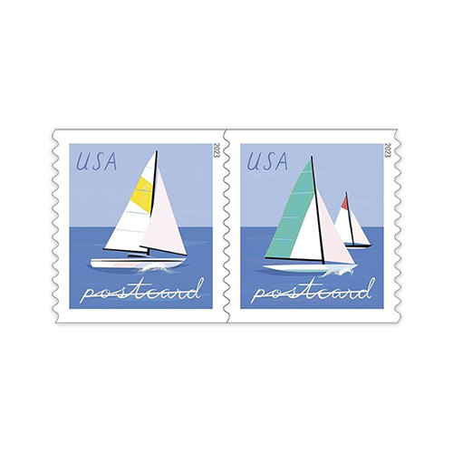 Sailboats Postcard Stamps